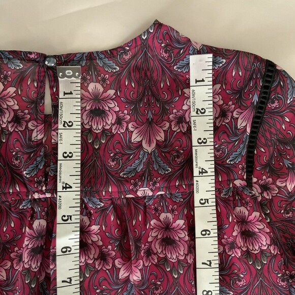 Nanette Lepore Shift Dress Fuchsia Kiss Chiffon Moody Romance 10 - Picture 6 of 13